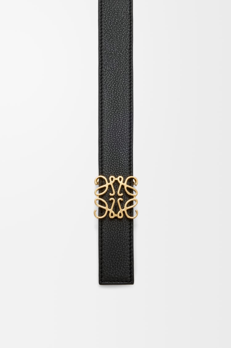 LOEWE Reversible Anagram belt in supple grained calfskin Black/Gold