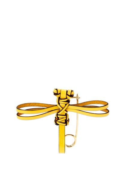 LOEWE Dragonfly pin charm in calfskin Yellow plp_rd
