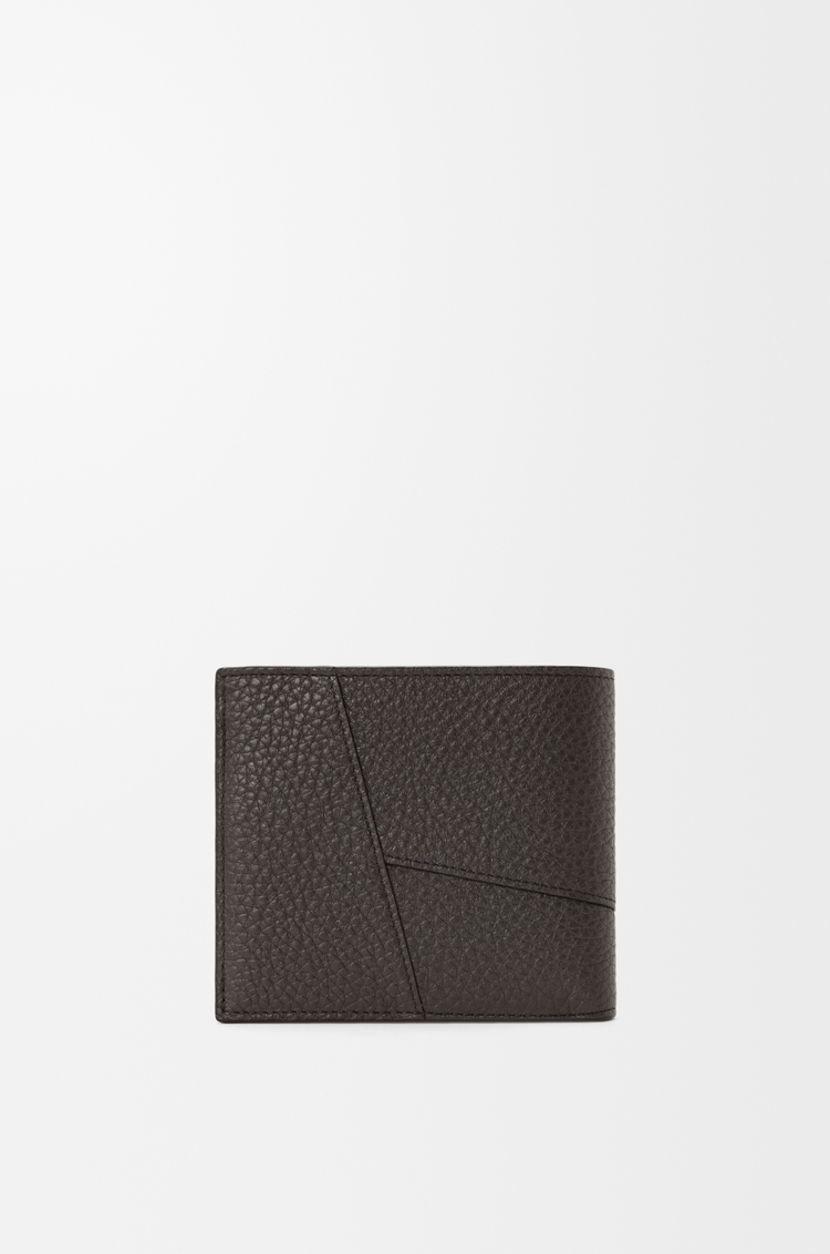 LOEWE 柔軟粒面小牛皮 Puzzle 雙摺錢包 深灰色