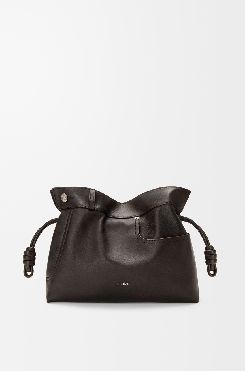 Panta medium Flamenco clutch in shiny calfskin