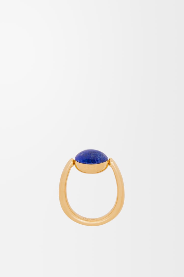 LOEWE Anillo Anagram Pebble en plata de ley y lapislázuli Oro/Azul