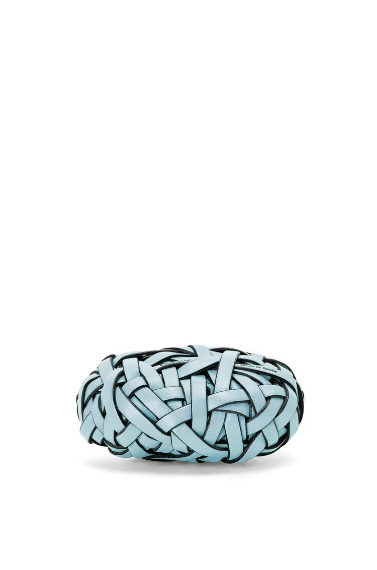 LOEWE Nest woven paperweight in stone and calfskin Light Blue