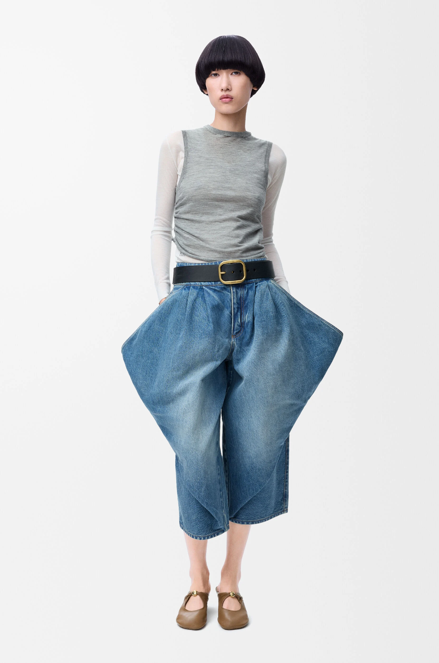 ドレープ セーター（カシミヤ） グレー - LOEWE