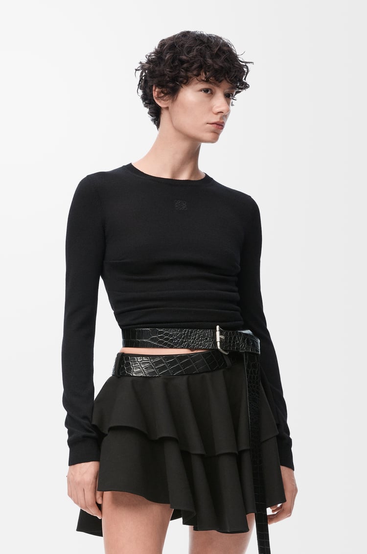 LOEWE Draped sweater in cashmere and silk Black