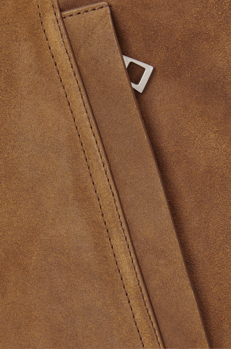 LOEWE Flamenco backpack in pressed suede Cognac