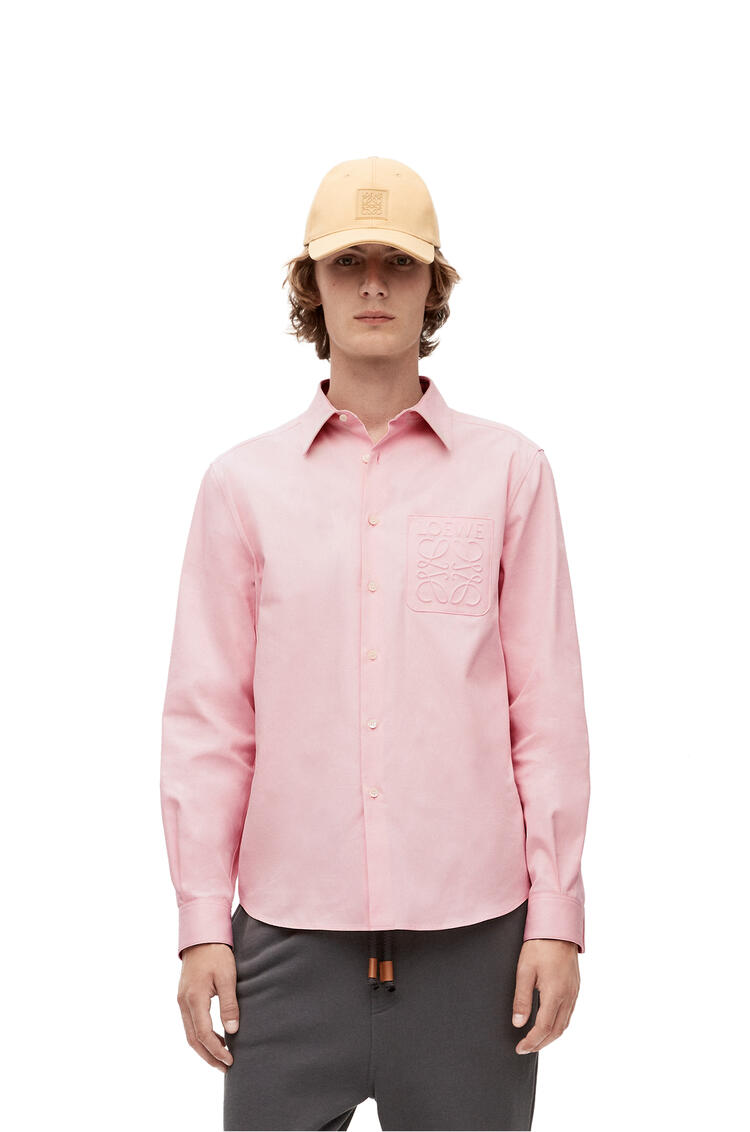 LOEWE Anagram debossed shirt in cotton Light Pink