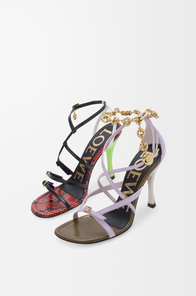 LOEWE Sandalia New Comic en mezcla de pieles Multicolor
