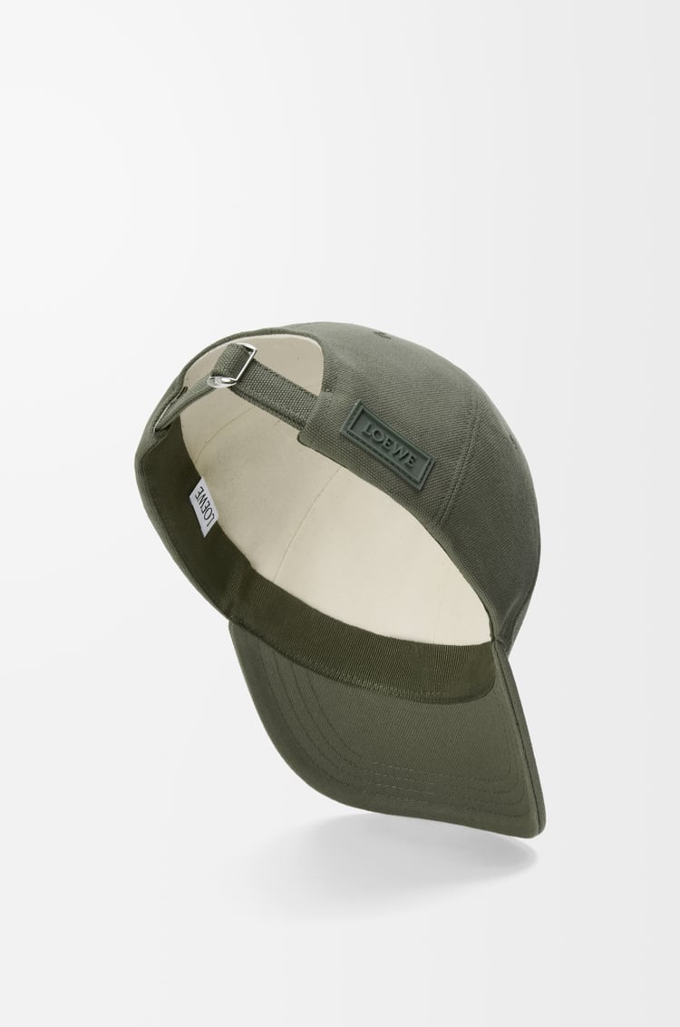 LOEWE Patch cap in canvas Khaki Green