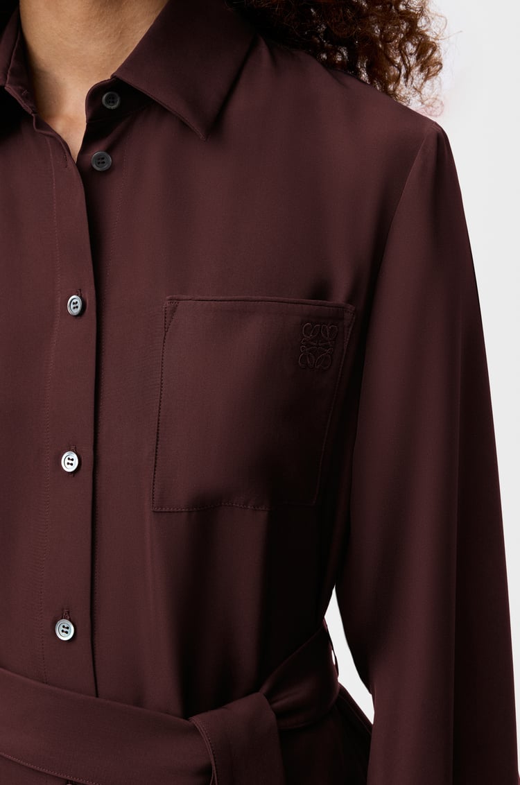 LOEWE Blusa con cintura in seta Bordeaux