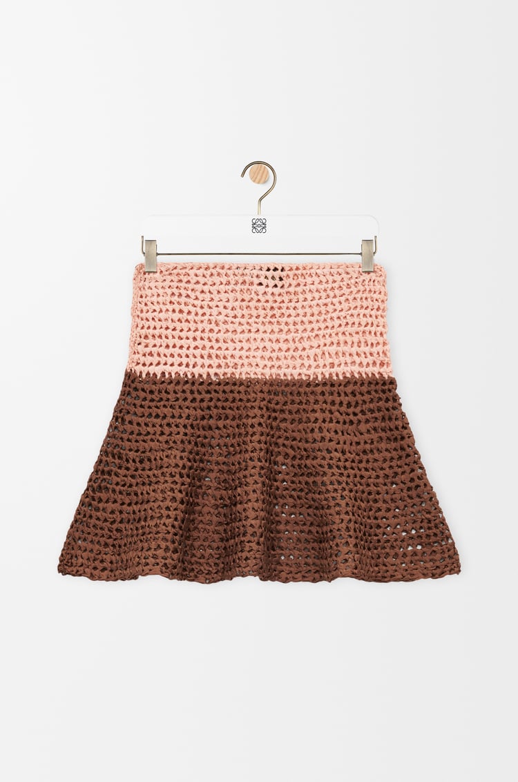 LOEWE Mini skirt in silk Beige/Brown