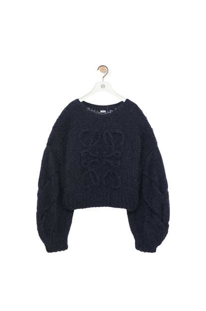 LOEWE Anagram sweater in mohair Dark Navy