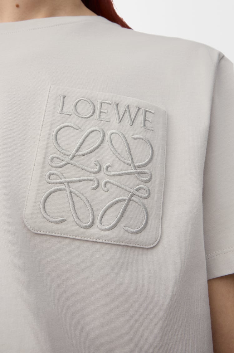 LOEWE 棉質寬鬆版型 T 恤 中灰色