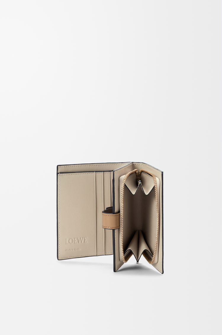 LOEWE Compact zip wallet in soft grained calfskin Taupe/Talc