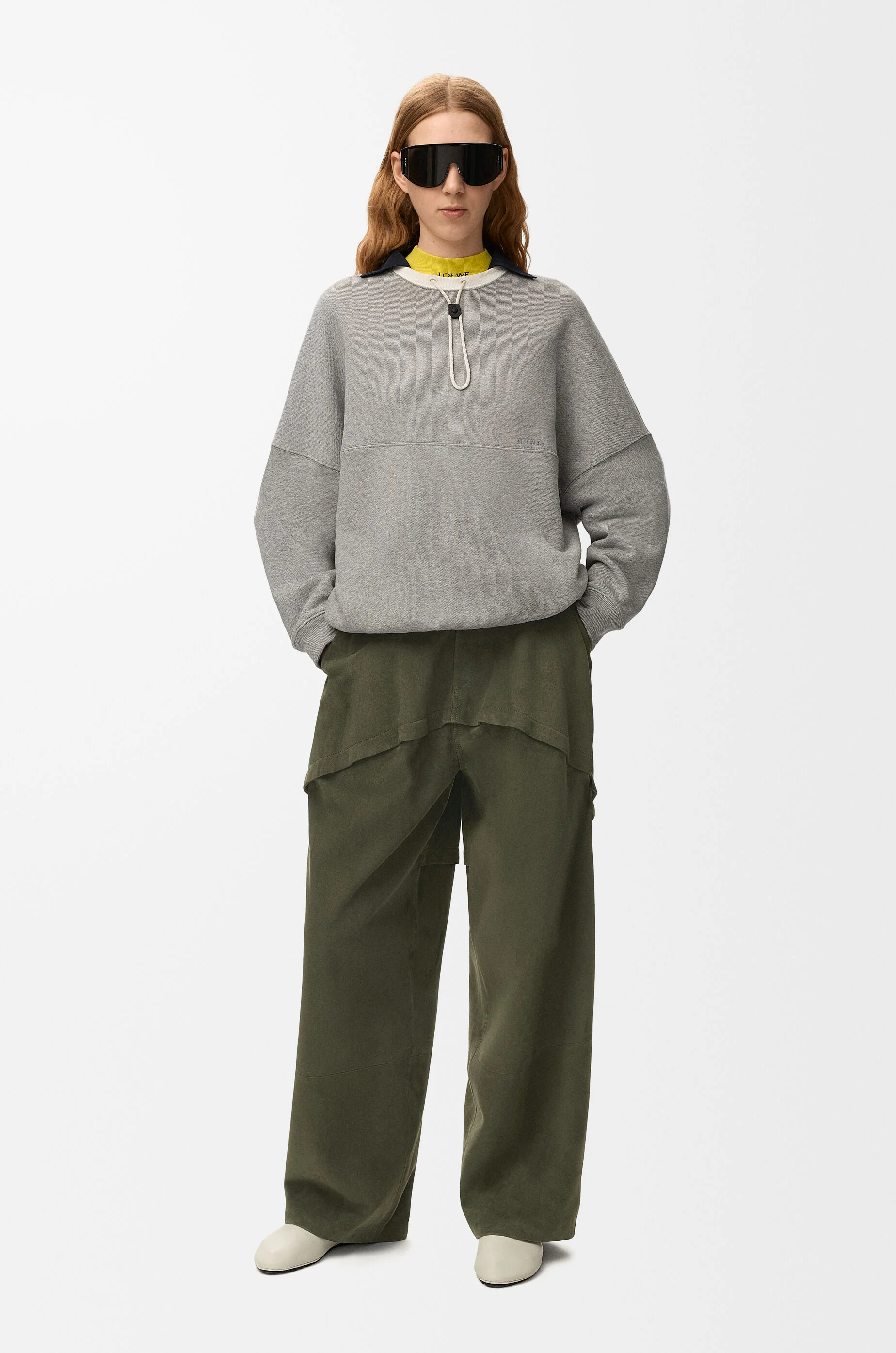 Trousers in suede Green - LOEWE APAC official website