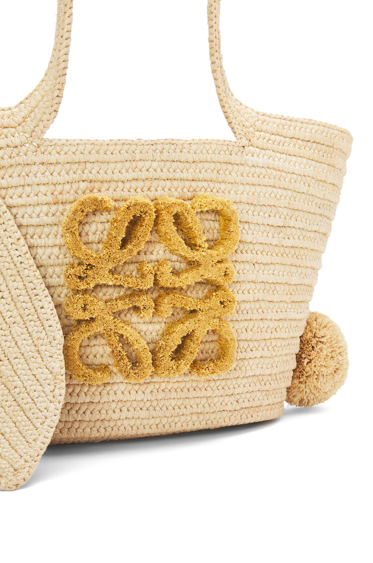 LOEWE Small Bunny Basket bag in raffia and calfskin Natural