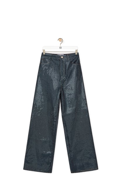 LOEWE Embelisshed high waisted jeans in denim 原色丹寧