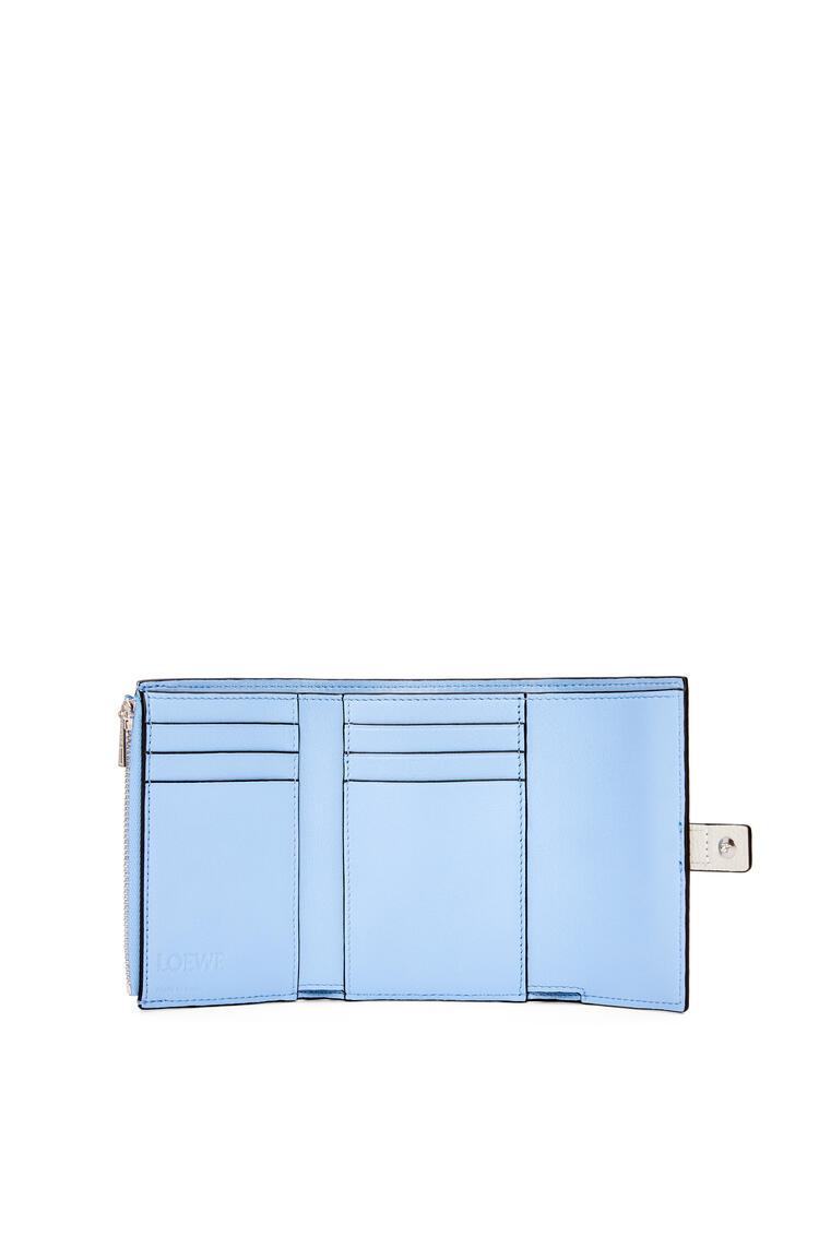 LOEWE Small vertical wallet in soft grained calfskin Soft White/Lime Yellow