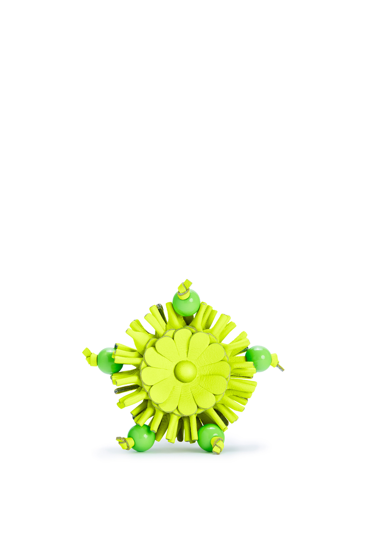 LOEWE Stud flower in classic calfskin Neon Yellow