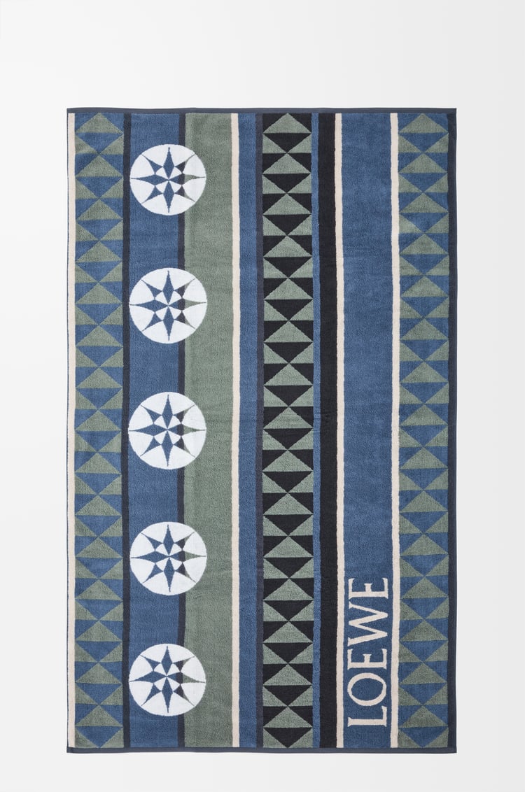 LOEWE Toalla en algodón Azul Marino/Multicolor