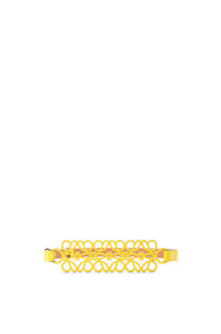LOEWE Anagram cut-out belt in smooth calfskin Yellow/Gold