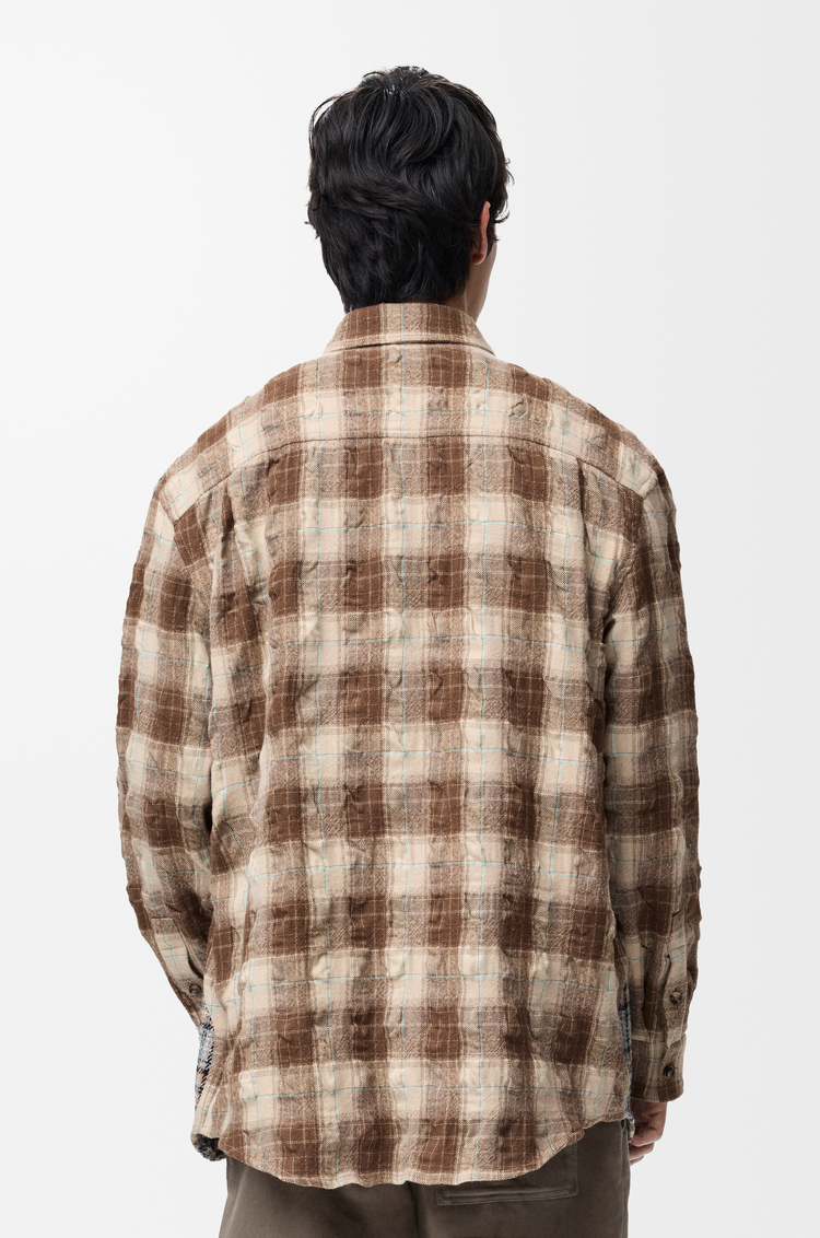 LOEWE Shirt in wool and cotton Brown/Grey