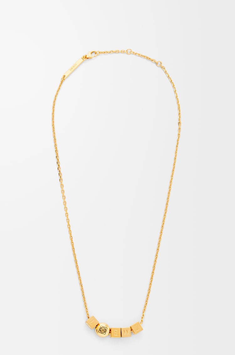 LOEWE Collar Pebble Cube en plata de ley Dorado