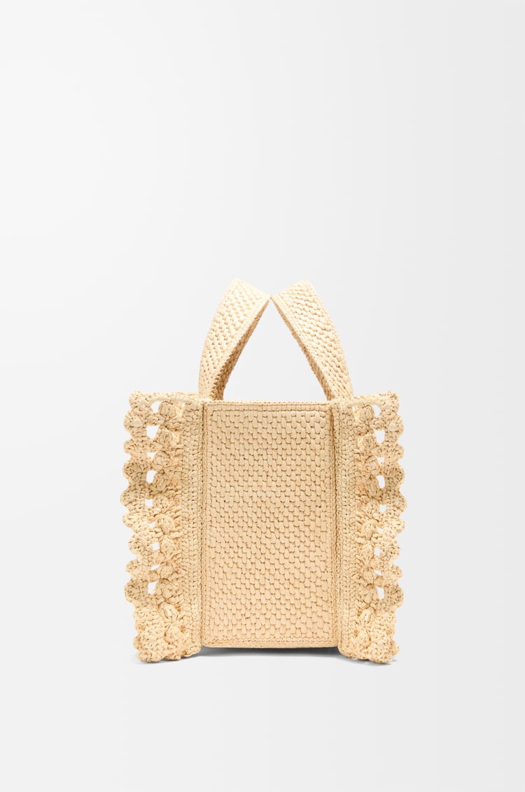 LOEWE Small LOEWE Font tote in raffia Natural