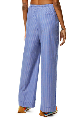 LOEWE Pantalón tipo pijama en algodón de rayas Azul/Blanco plp_rd