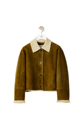 LOEWE Short jacket in shearling Beige/Khaki Green plp_rd