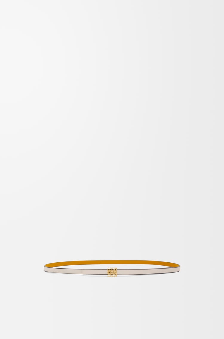 LOEWE 光滑小牛皮雙面 Anagram 方塊皮帶 Soft White/Sunflower /Gold