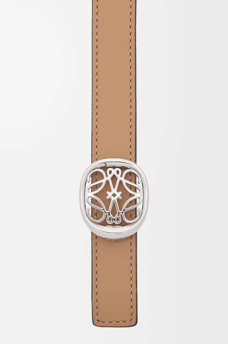 LOEWE Reversible Anagram Ellipse belt in smooth calfskin Warm Desert/Sand/Palladium