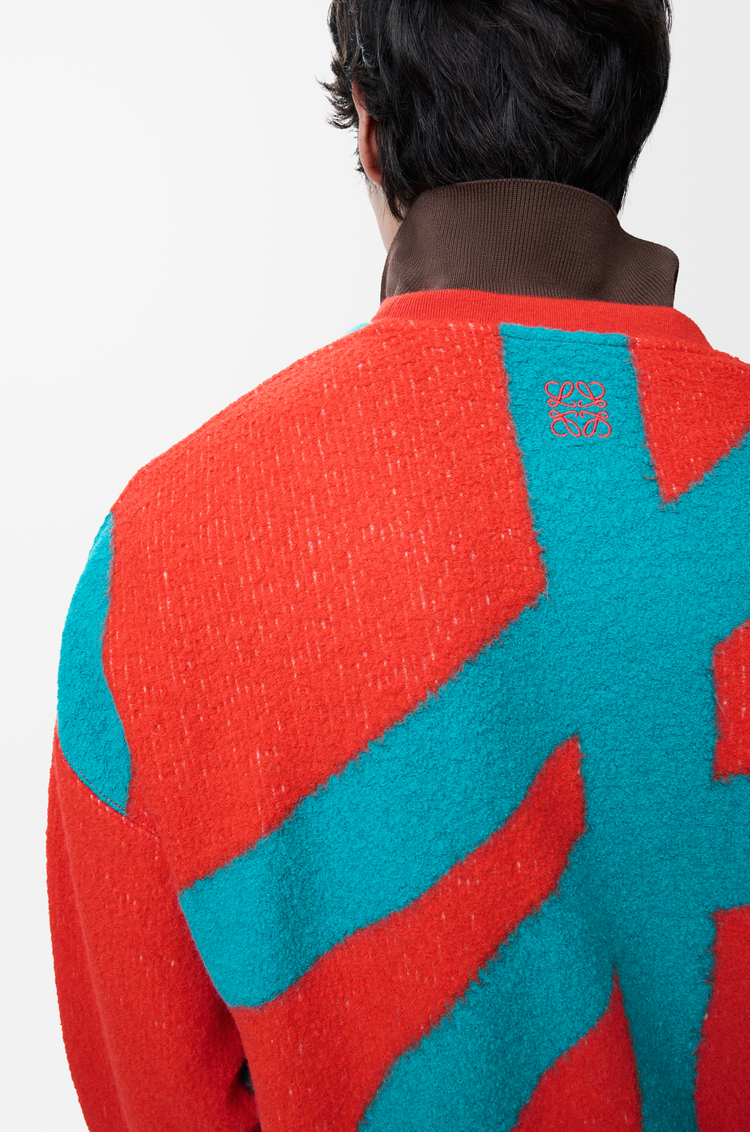 LOEWE Felpa in lana e cotone Blu/Arancione