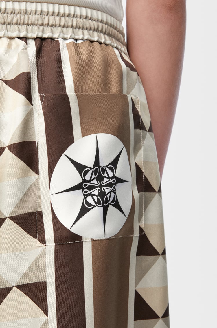 LOEWE Shorts in silk Beige/Multicolor