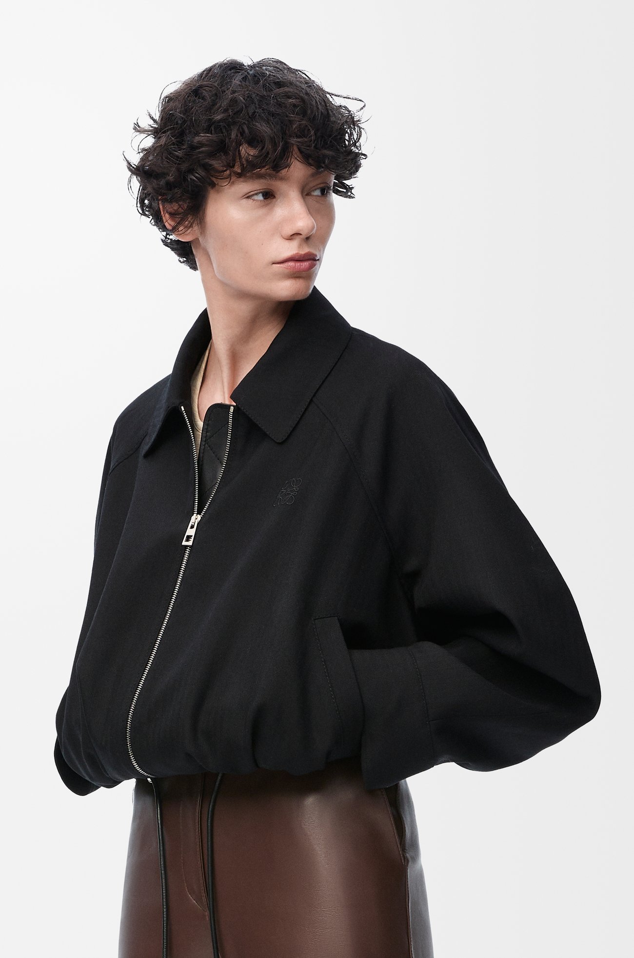 LOEWE Chaqueta globo en lana Negro plp_rd