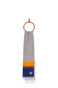 LOEWE ストライプ スカーフ（モヘア&ウール） ダークブルー/マルチカラー