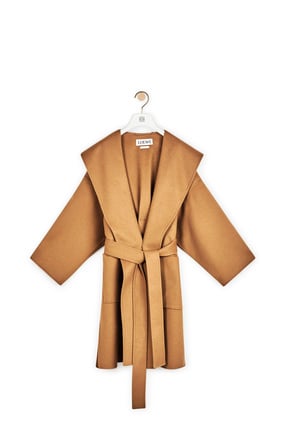 LOEWE Hooded coat in wool and cashemere Camel plp_rd