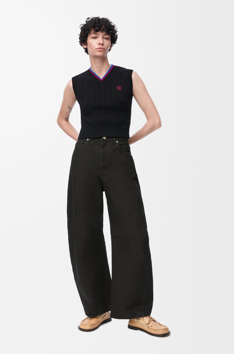 LOEWE Vest in cotton Black