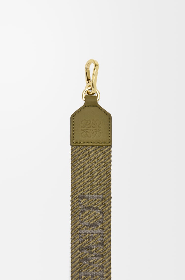 LOEWE Correa de cincha de chevrón LOEWE en lana y piel de ternera Oliva/Verde Caqui Oscuro