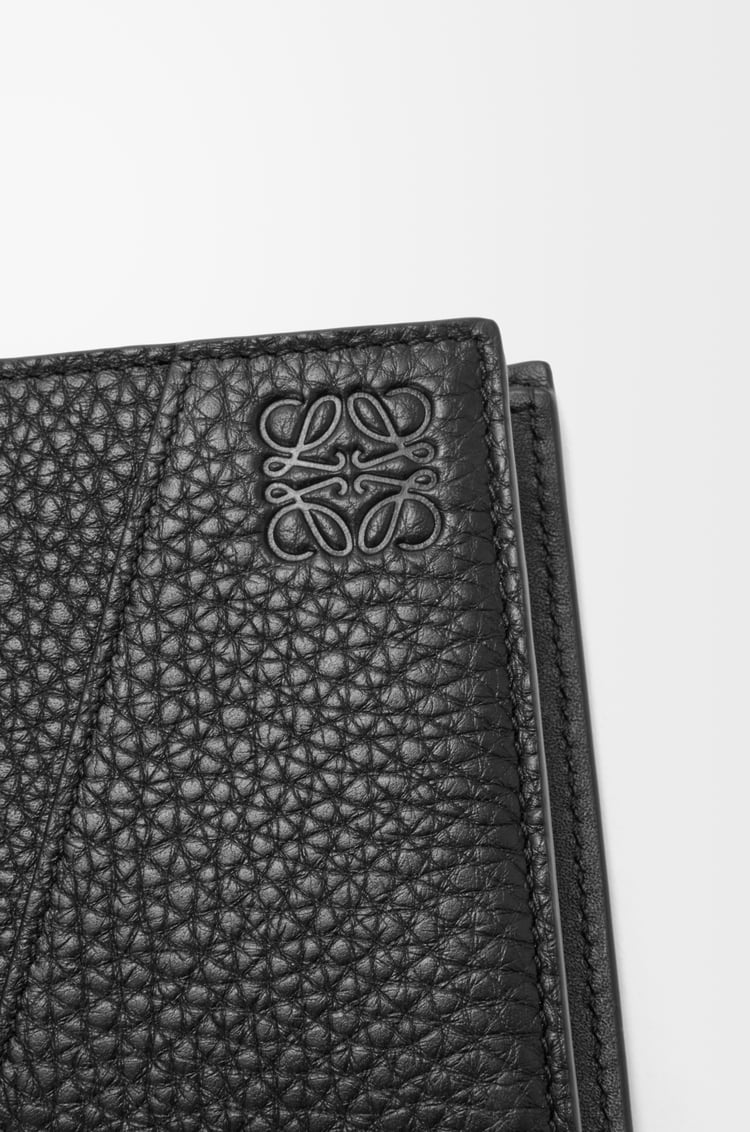 LOEWE 柔軟粒面小牛皮 Puzzle 雙摺錢包 黑色