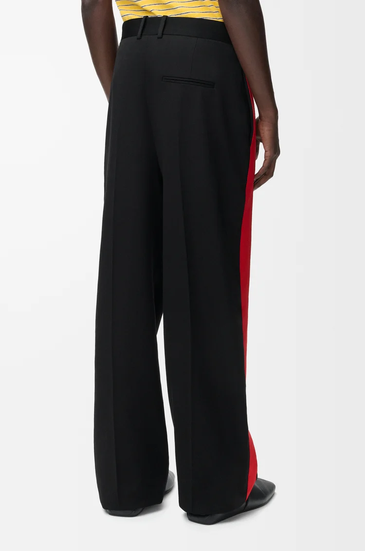 LOEWE Pantalon en laine mélangée Noir/Rouge
