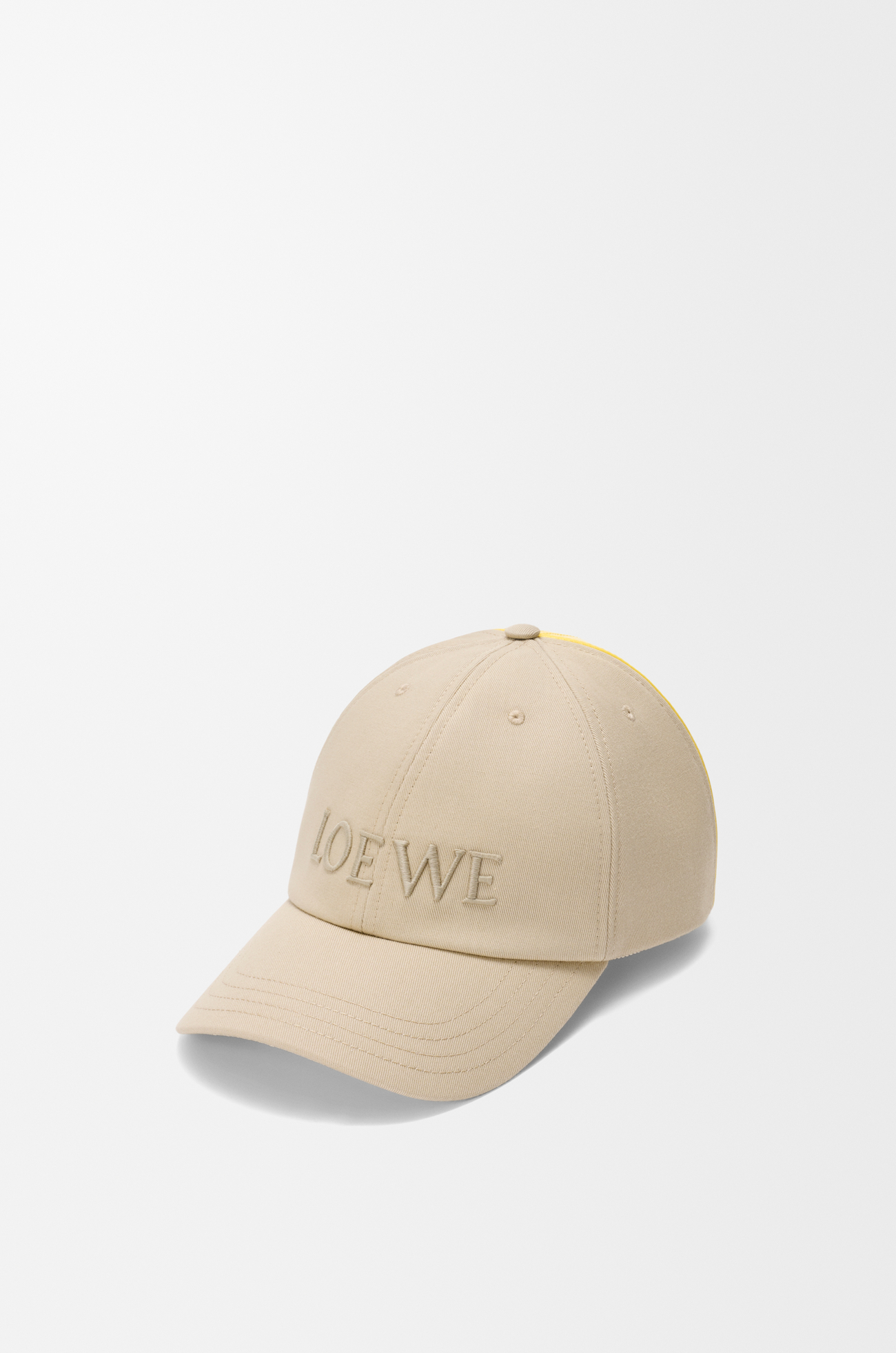 LOEWE LOEWE bicolour cap in cotton canvas Beige/Lemon