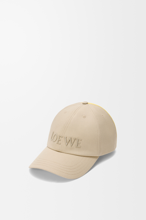 LOEWE Cappello LOEWE bicolore in tela di cotone Beige/Limone