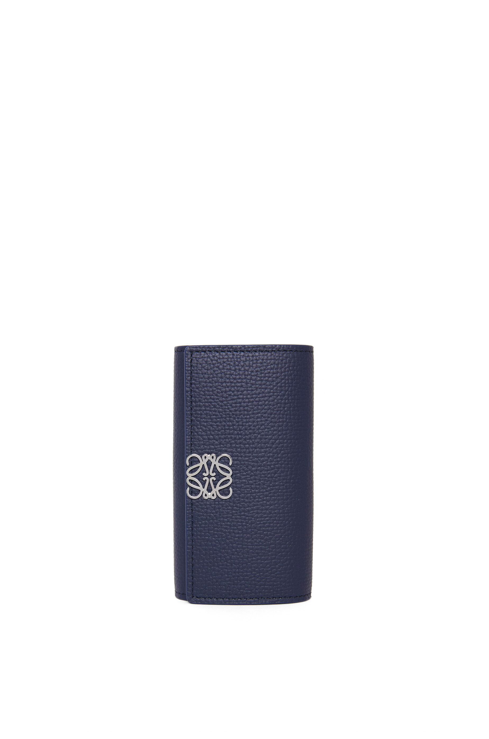 Anagram key case in pebble grained calfskin Abyss Blue LOEWE