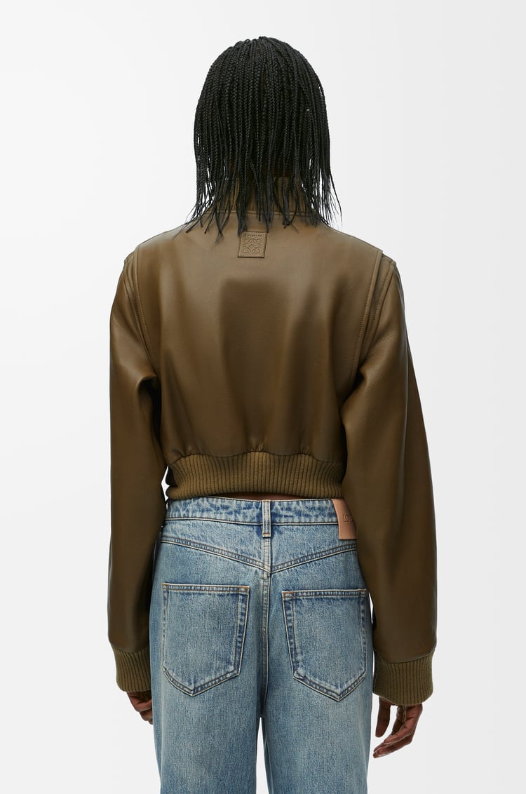 LOEWE Chaqueta bomber en piel napa de cordero Chocolate Negro