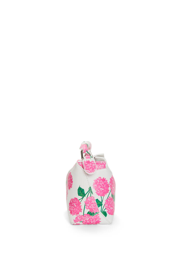LOEWE Mini Flower Puzzle Edge bag in satin calfskin White/Pink