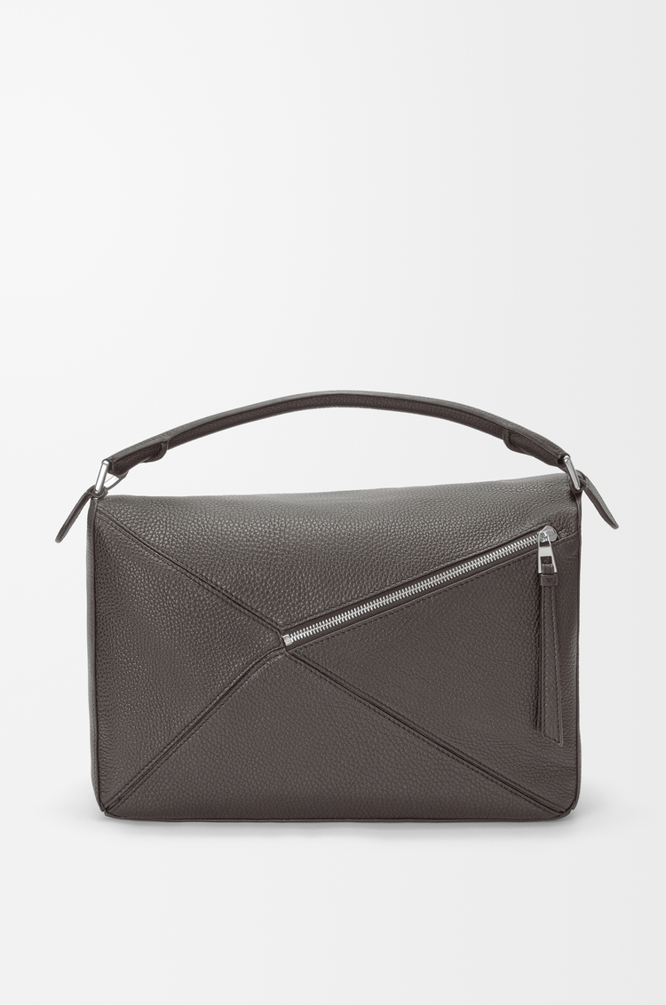 LOEWE Large Puzzle bag in supple grained calfskin Dark Grey
