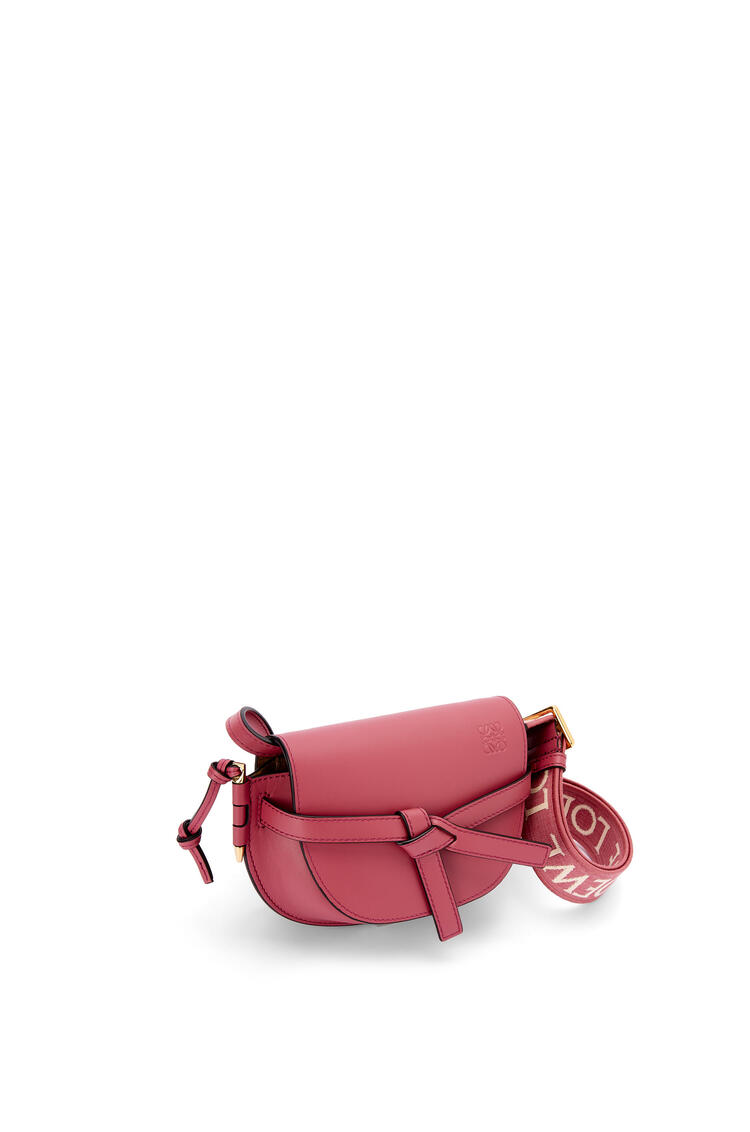 LOEWE Mini Gate Dual bag in soft calfskin and jacquard Plumrose