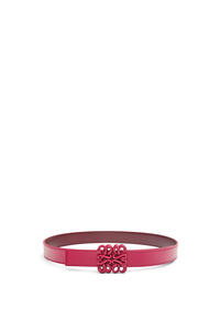 LOEWE Inflated Anagram belt in soft calfskin and brass Sang De Boeuf Glaze/Ruby Red G
