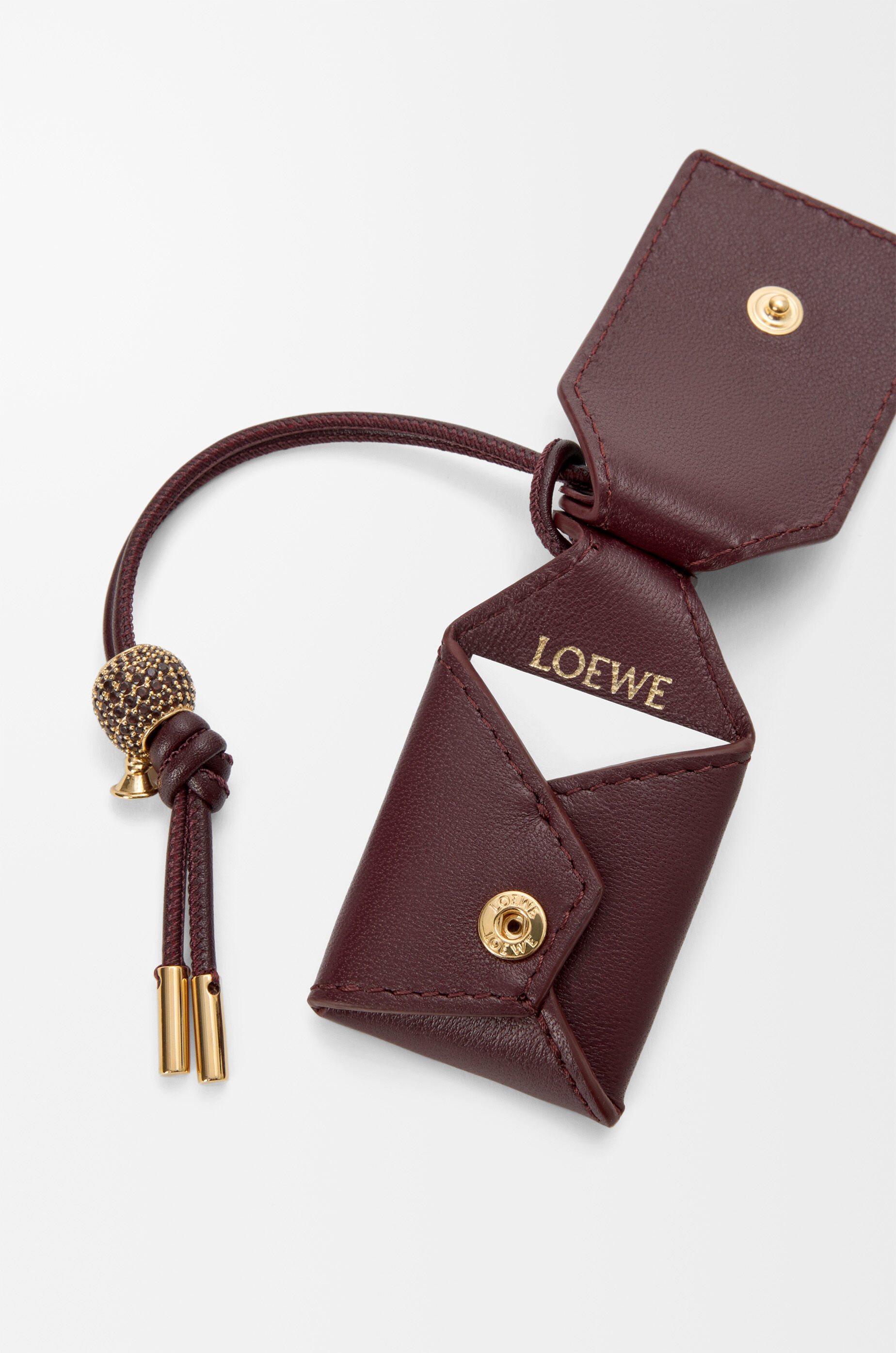LOEWE ダチョウ　ドードー　レザーキーホルダー Mini Featherlight Puzzle bag in mellow nappa lambskin Red - LOEWE