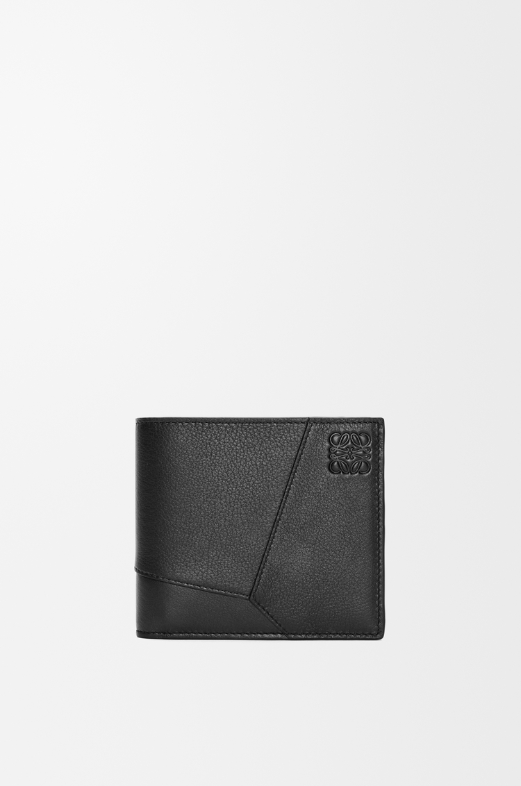 LOEWE Puzzle bifold wallet in supple grained calfskin Black